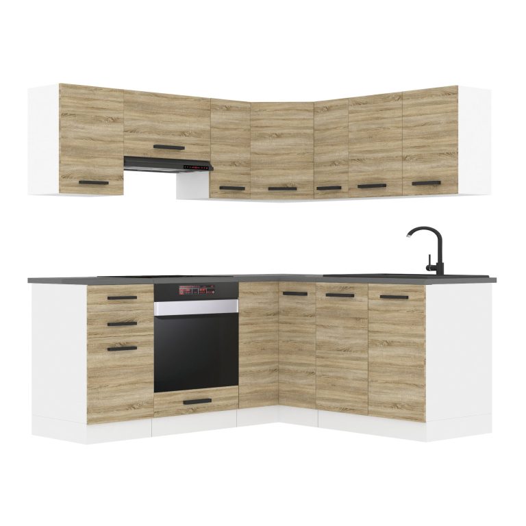 Meble kuchenne Premium Full Version 380 cm dębowe dąb wotan dąb sonoma bez blatu Producent TOR SARAH/1/WT/DS/0/B1