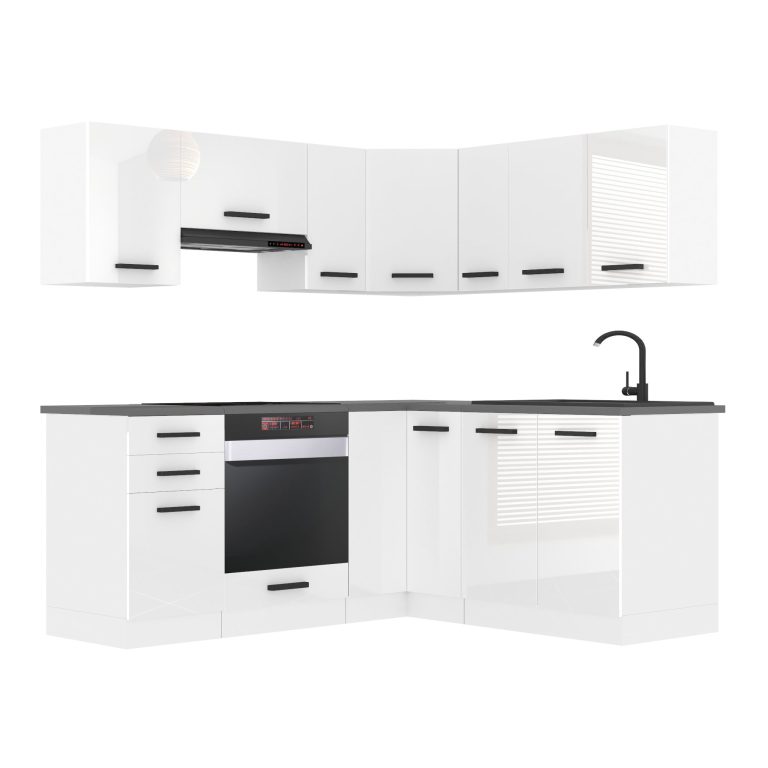 Meble kuchenne Premium Full Version 380 cm białe połysk bez blatu Producent INF SARAH/1/WT/W/0/B1