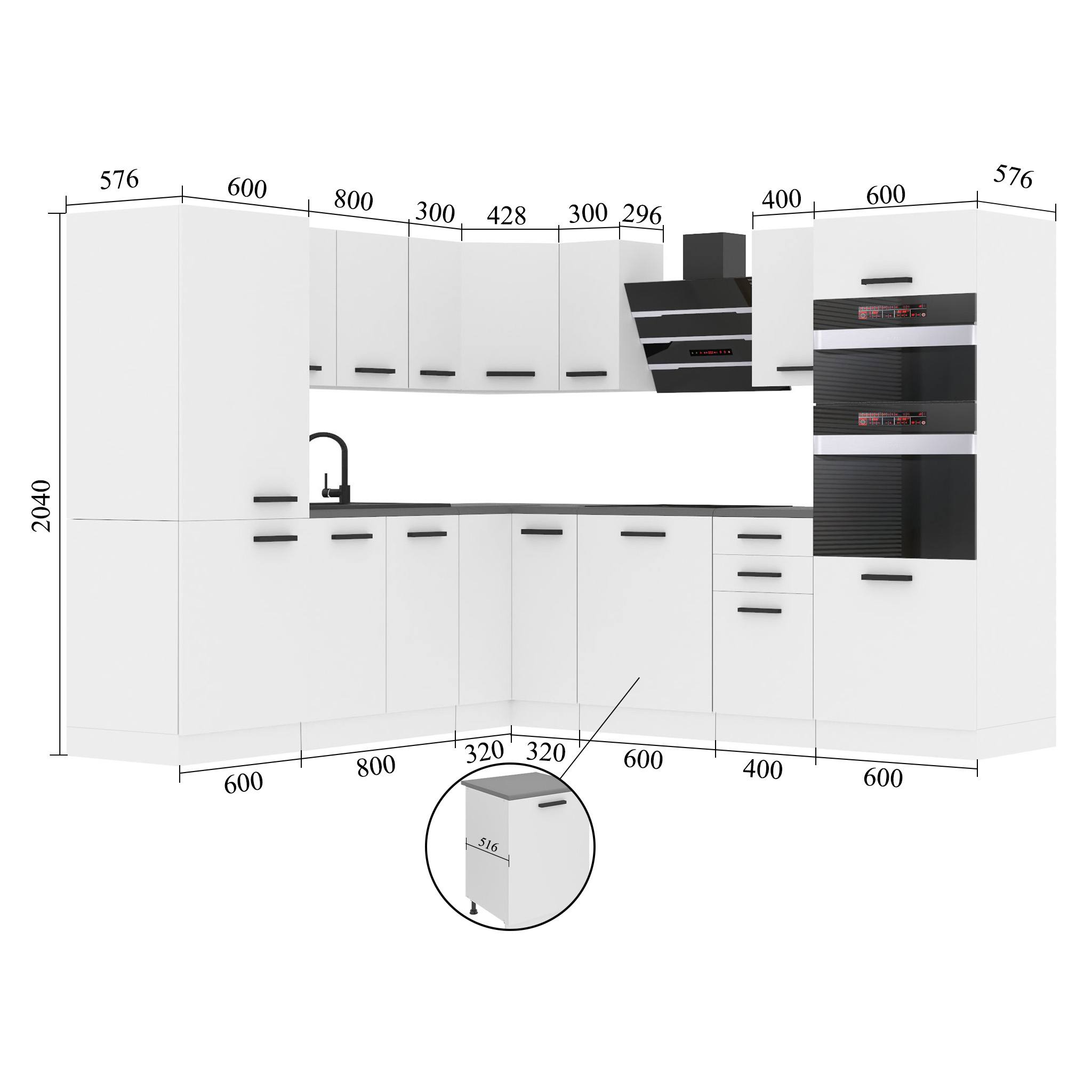 Meble kuchenne Premium Full Version 480 cm szare połysk bez blatu Producent INF STACY/0/WT/S/0/B1