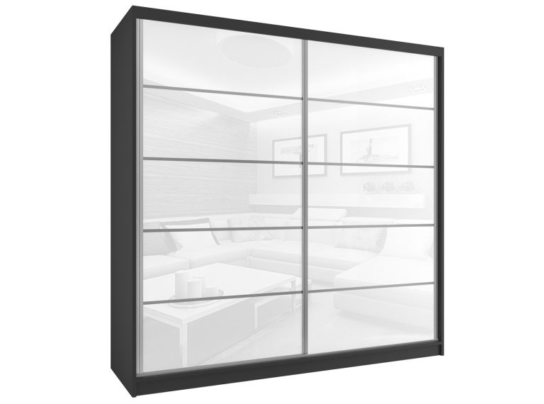 Szafa przesuwna 200 cm biały połysk Producent BH SZP1/2/B/WI/5W/HI
