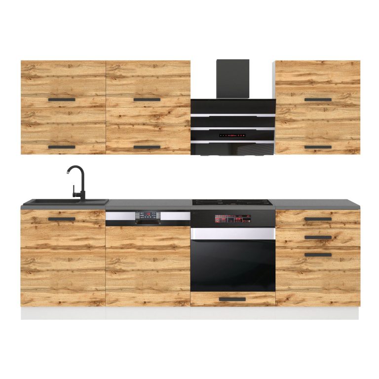 Meble kuchenne Premium Full Version 240 cm dębowe dąb wotan dąb sonoma z blatem Producent TOR MADISON/0/WT/DW/B/B1