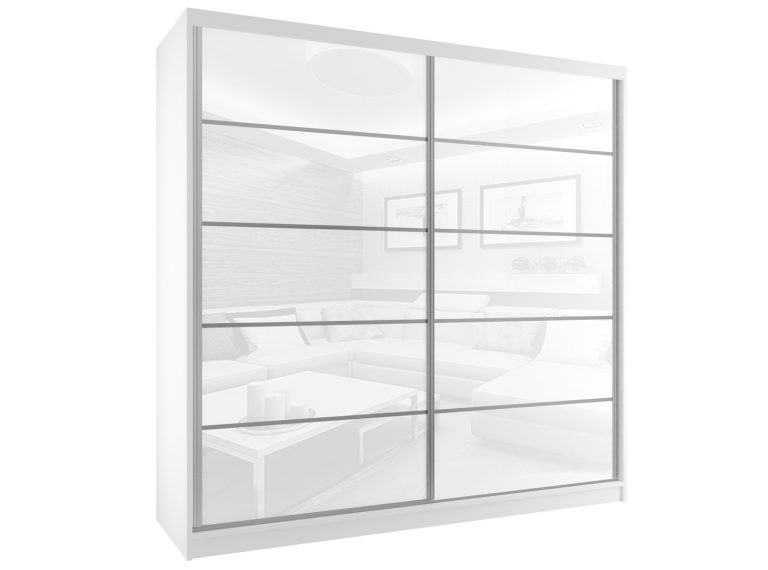 Szafa przesuwna 200 cm biały połysk Producent BH SZP1/2/W/WI/5W/HI
