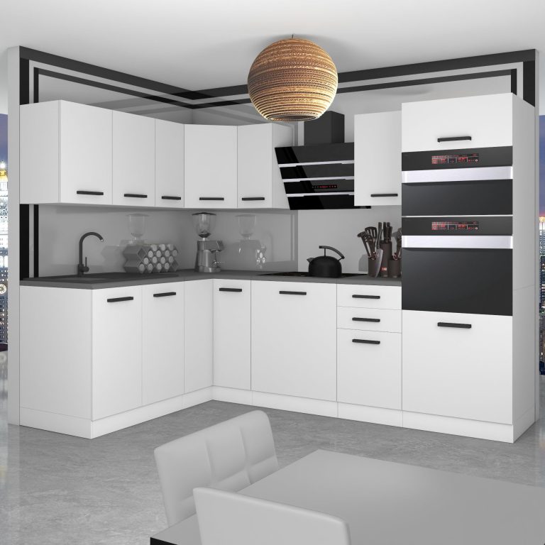 Meble kuchenne Premium Full Version 420 cm białe mat bez blatu Producent TOR MELANIE/0/WT/WT/0/B1