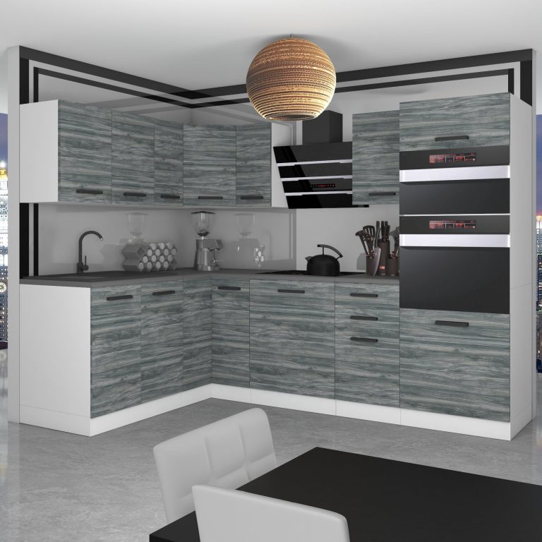Meble kuchenne Premium Full Version 420 cm szare antracyt grafitowe bez blatu Producent TOR MELANIE/0/WT/GW/0/B1
