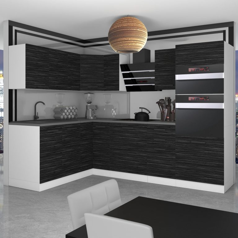 Meble kuchenne Premium Full Version 420 cm czarne heban ciemne z blatem Producent TOR MELANIE/0/WT/HK/B/B1