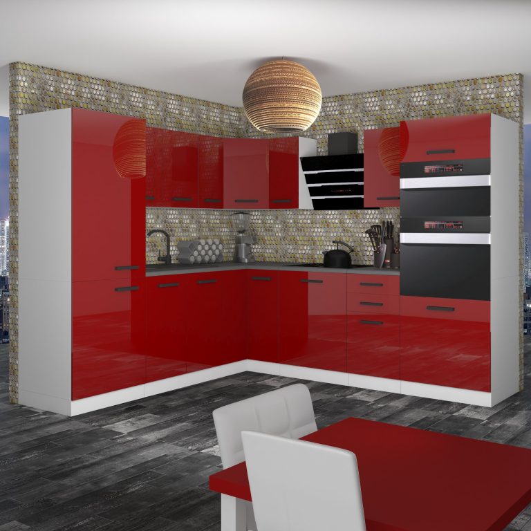 Meble kuchenne Premium Full Version 480 cm czerwone połysk bez blatu Producent INF STACY/0/WT/R/0/B1
