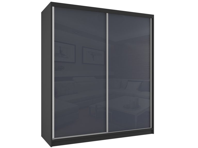 Szafa przesuwna 158 cm szary stalowy połysk Producent BM SZP3/2/B/W/S/HI