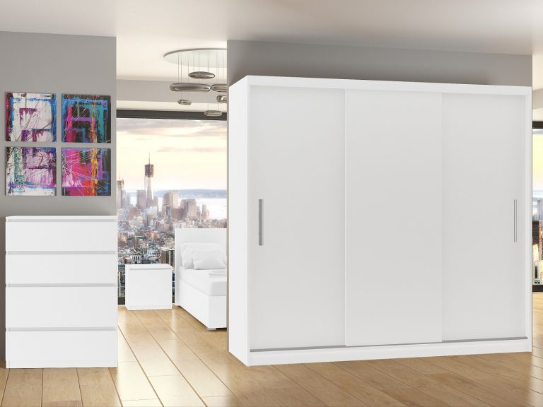 Szafa przesuwna 232 cm biała mat Producent SI SZP4/2/1W/3W/0/AL