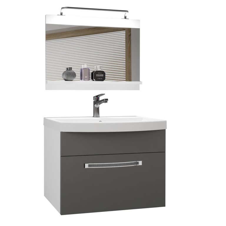 Zestaw mebli łazienkowych Glamour 3 GLA M 1/0/W/SR/0/MB/PP