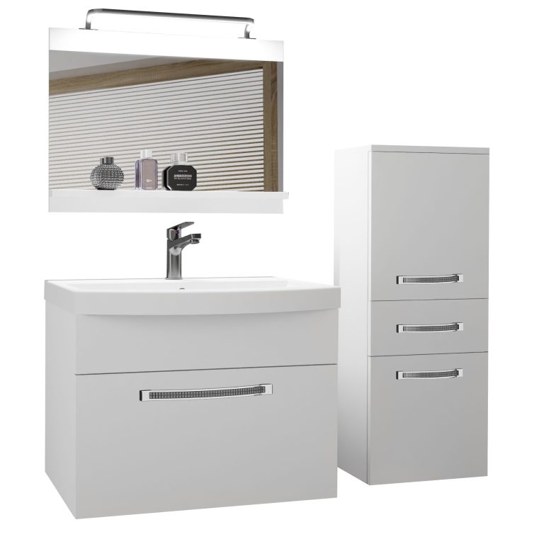 Zestaw mebli łazienkowych Glamour 20 GLA M 2/0/W/W/0/MB/PP