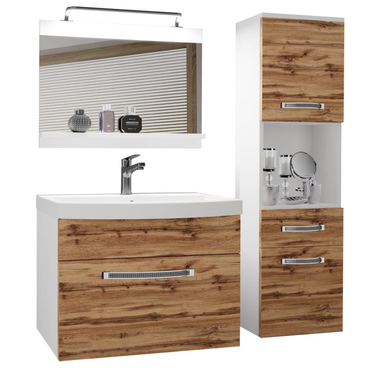 Zestaw mebli łazienkowych Glamour 42 GLA M 3/0/W/DW/0/MB/PP