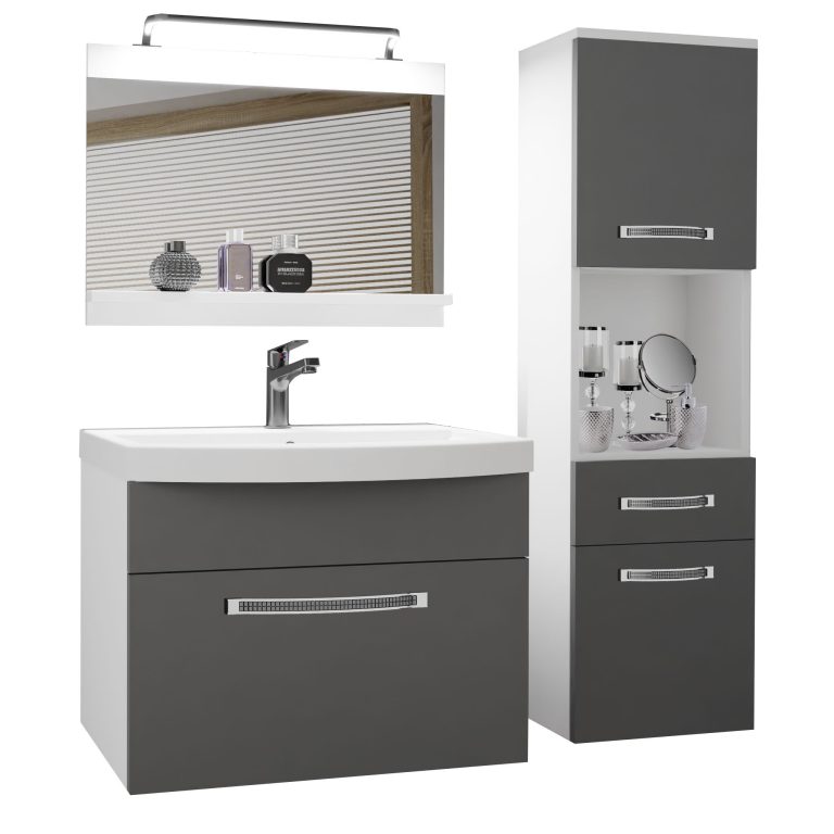 Zestaw mebli łazienkowych Glamour 41 GLA M 3/0/W/SR/0/MB/PP