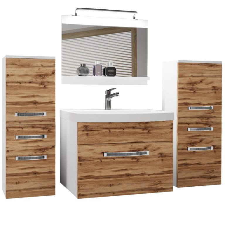 Zestaw mebli łazienkowych Glamour 61 GLA M 4/0/W/DW/0/MB/PP