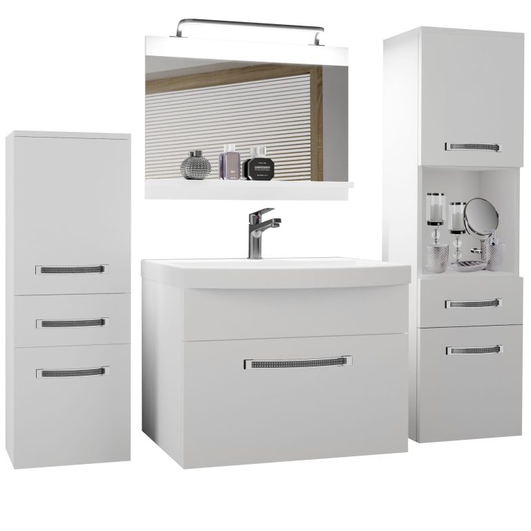 Zestaw mebli łazienkowych Glamour 77 GLA M 5/0/W/W/0/MB/PP