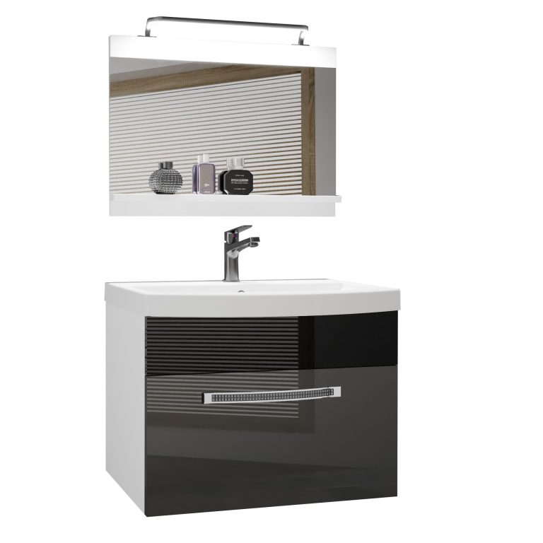 Zestaw mebli łazienkowych Glamour 12 GLA P 1/0/W/SB/0/MB/PP