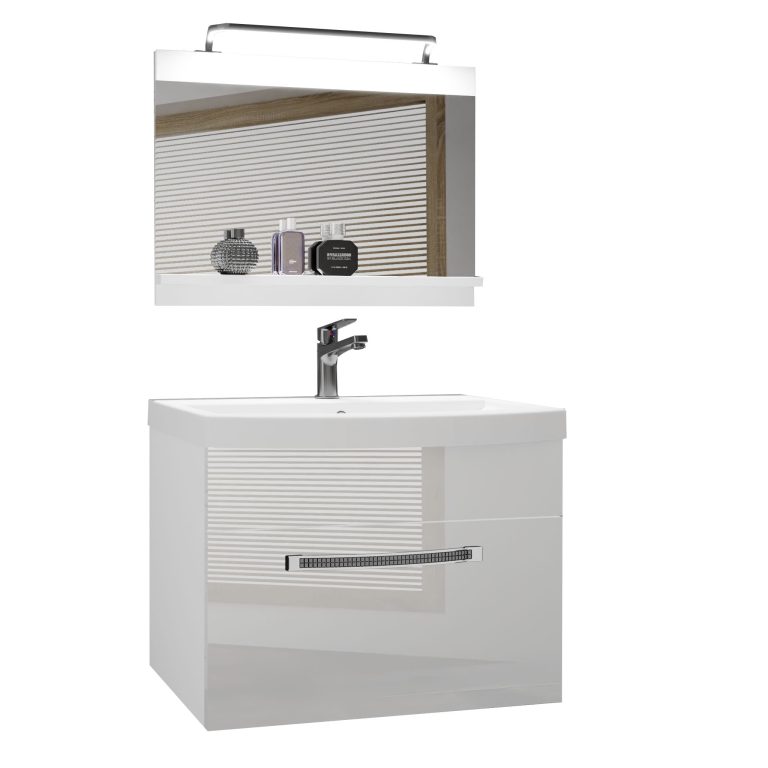 Zestaw mebli łazienkowych Glamour 5 GLA P 1/0/W/W/0/MB/PP