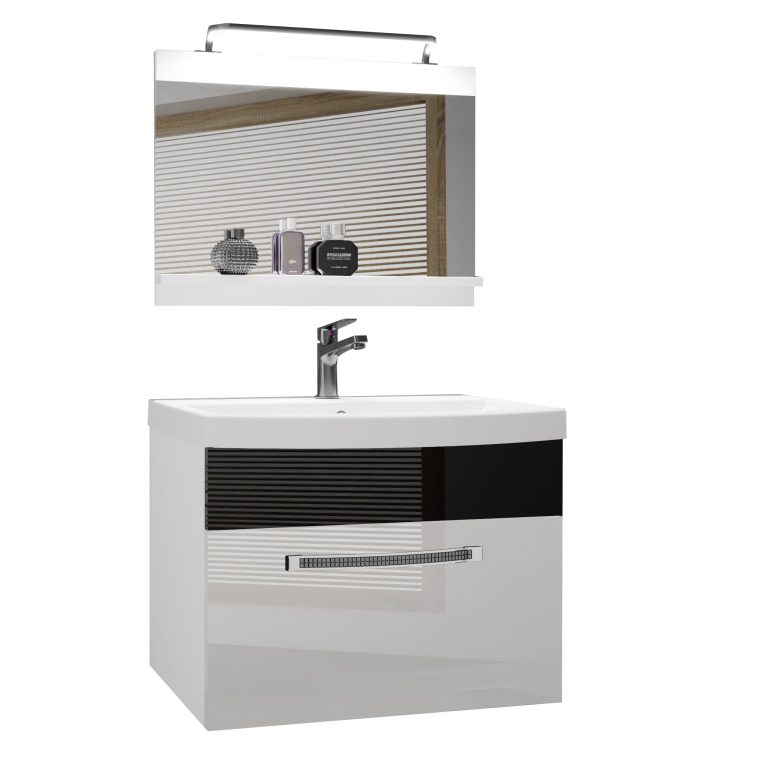 Zestaw mebli łazienkowych Glamour 8 GLA P 1/0/W/WB/0/MB/PP