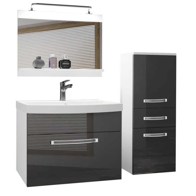 Zestaw mebli łazienkowych Glamour 26 GLA P 2/0/W/S/0/MB/PP