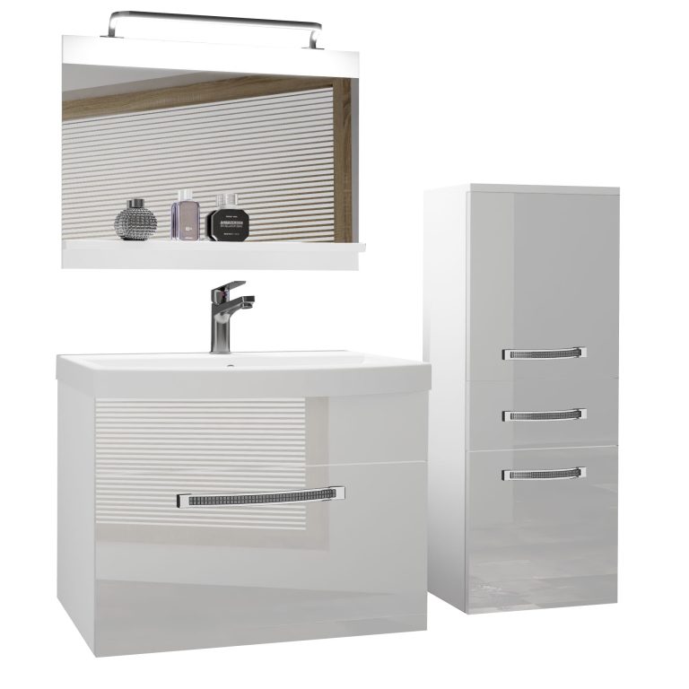 Zestaw mebli łazienkowych Glamour 24 GLA P 2/0/W/W/0/MB/PP