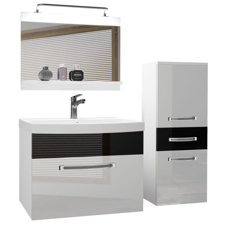 Zestaw mebli łazienkowych Glamour 27 GLA P 2/0/W/WB/0/MB/PP
