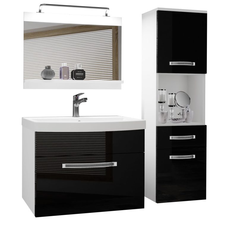 Zestaw mebli łazienkowych Glamour 44 GLA P 3/0/W/B/0/MB/PP