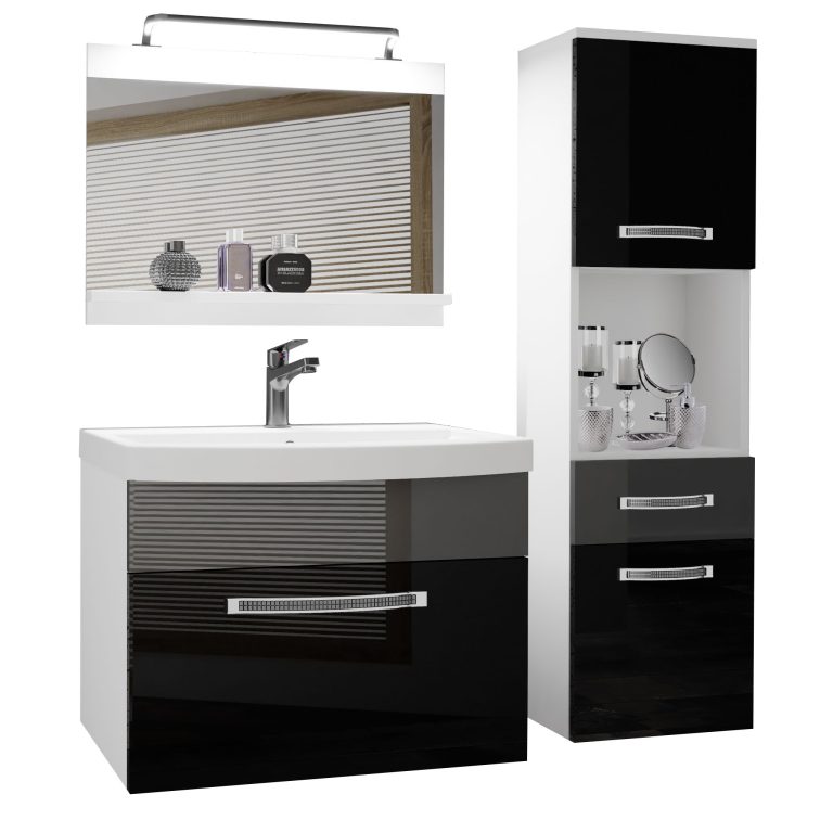Zestaw mebli łazienkowych Glamour 49 GLA P 3/0/W/BS/0/MB/PP
