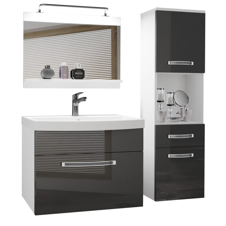 Zestaw mebli łazienkowych Glamour 45 GLA P 3/0/W/S/0/MB/PP