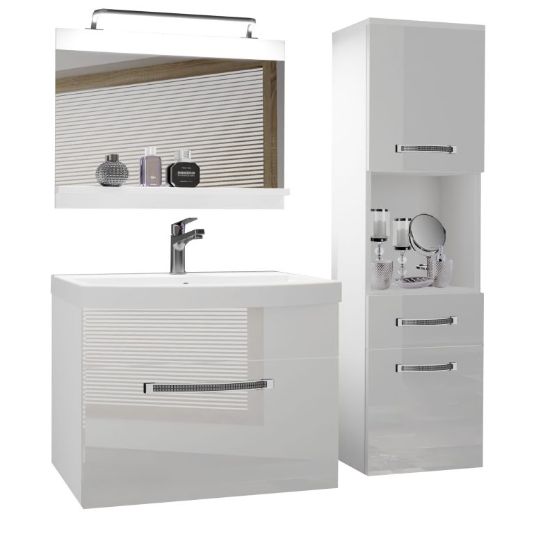 Zestaw mebli łazienkowych Glamour 43 GLA P 3/0/W/W/0/MB/PP