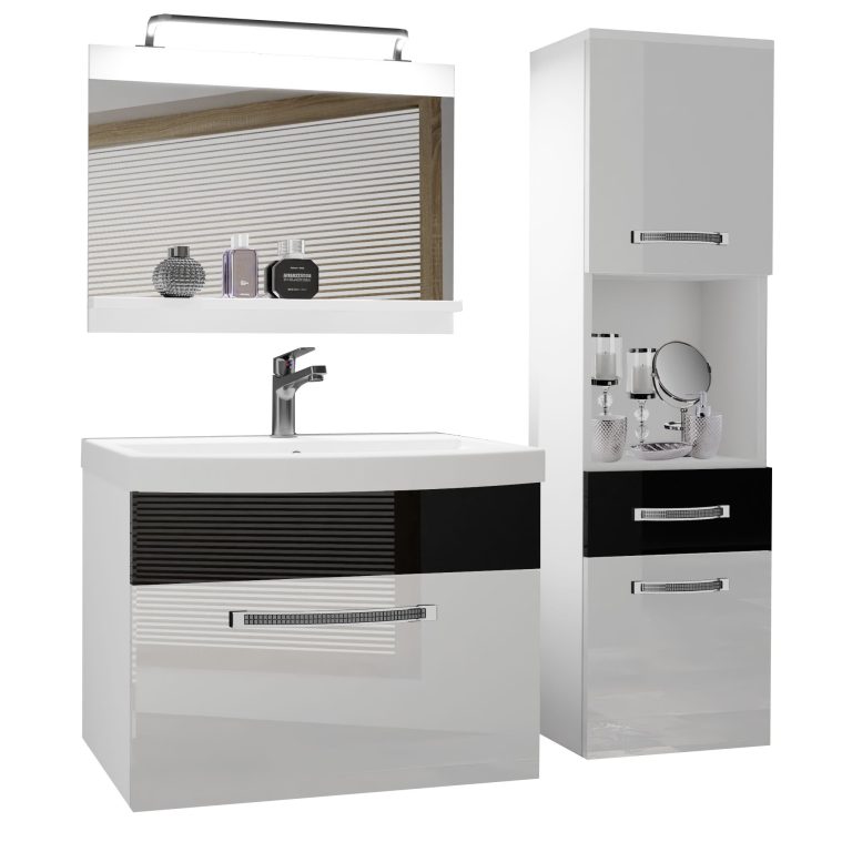 Zestaw mebli łazienkowych Glamour 46 GLA P 3/0/W/WB/0/MB/PP