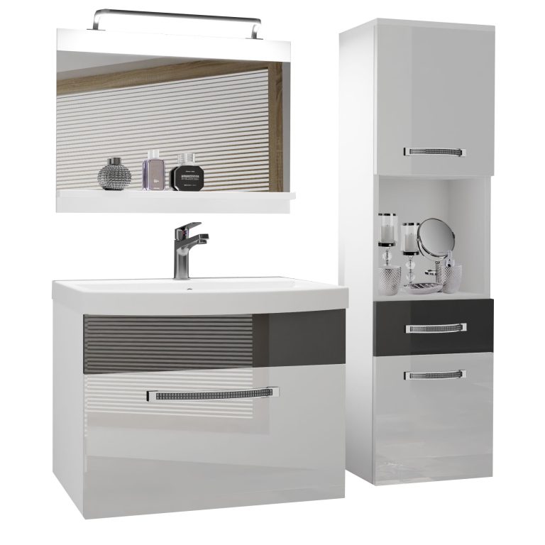 Zestaw mebli łazienkowych Glamour 47 GLA P 3/0/W/WS/0/MB/PP