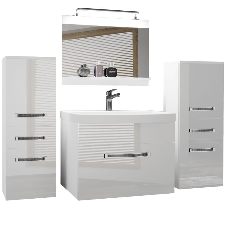 Zestaw mebli łazienkowych Glamour 62 GLA P 4/0/W/W/0/MB/PP