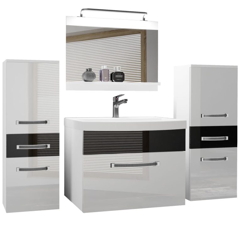 Zestaw mebli łazienkowych Glamour 65 GLA P 4/0/W/WB/0/MB/PP