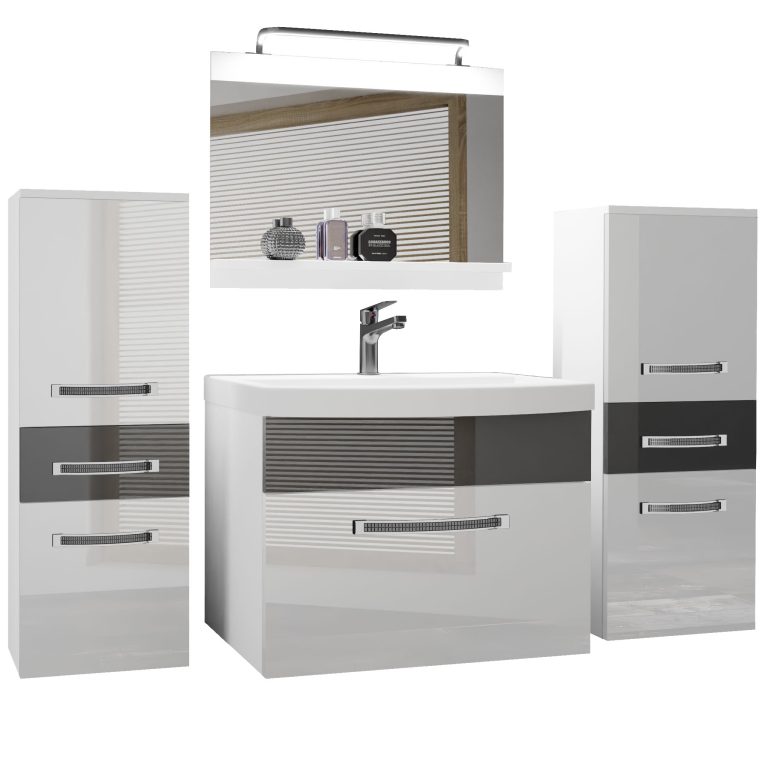 Zestaw mebli łazienkowych Glamour 66 GLA P 4/0/W/WS/0/MB/PP