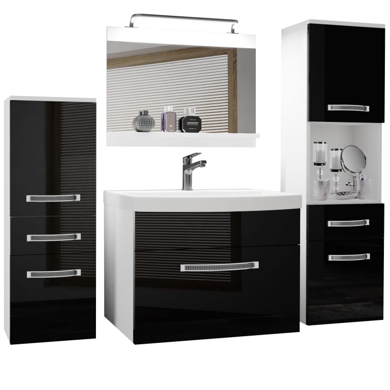 Zestaw mebli łazienkowych Glamour 82 GLA P 5/0/W/B/0/MB/PP