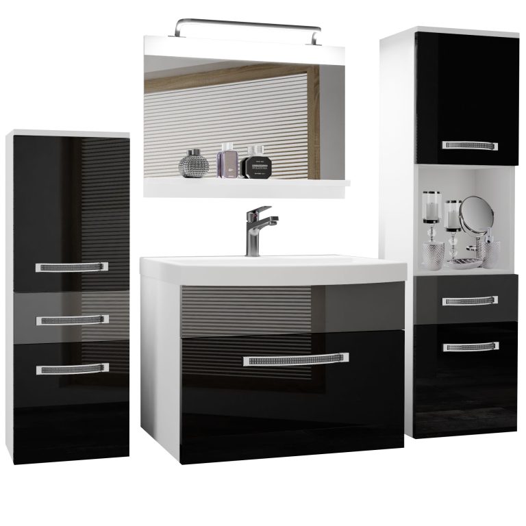 Zestaw mebli łazienkowych Glamour 87 GLA P 5/0/W/BS/0/MB/PP