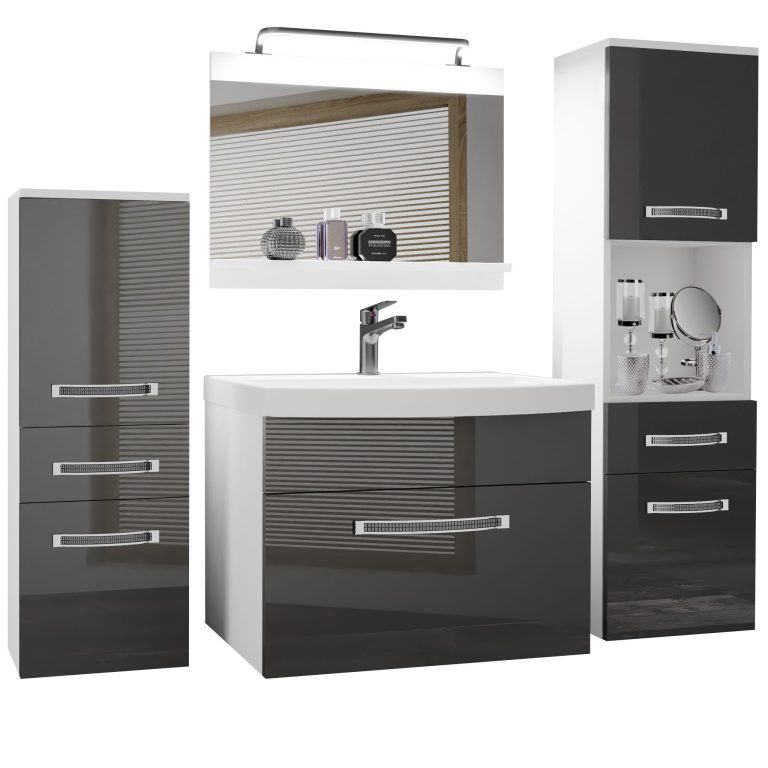 Zestaw mebli łazienkowych Glamour 83 GLA P 5/0/W/S/0/MB/PP