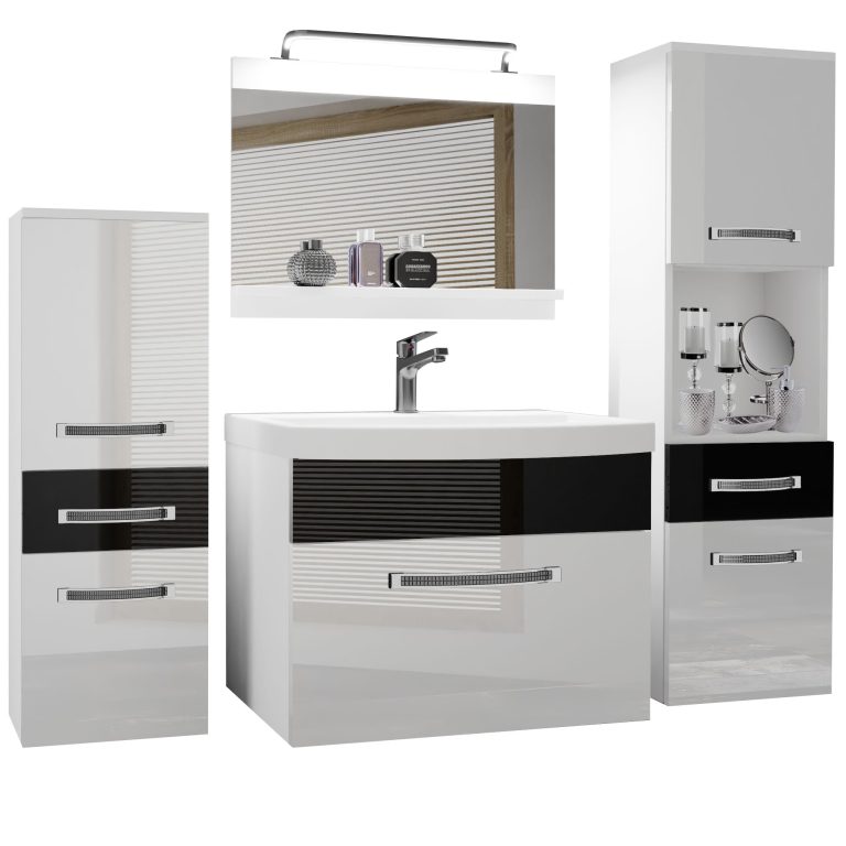 Zestaw mebli łazienkowych Glamour 84 GLA P 5/0/W/WB/0/MB/PP
