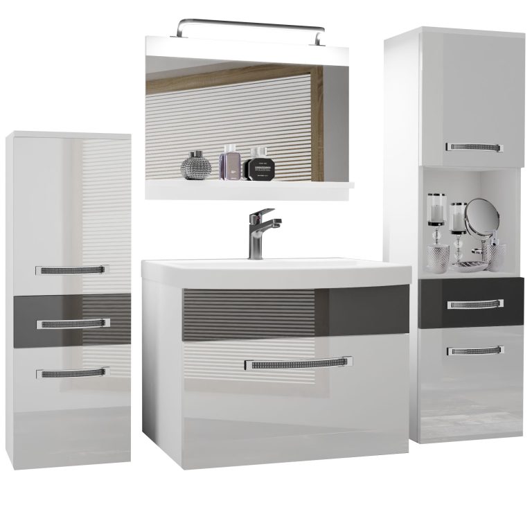 Zestaw mebli łazienkowych Glamour 85 GLA P 5/0/W/WS/0/MB/PP
