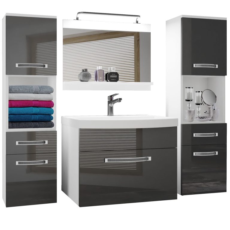 Zestaw mebli łazienkowych Glamour 102 GLA P 6/0/W/S/0/MB/PP