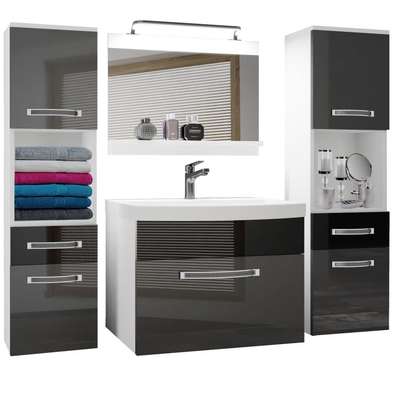 Zestaw mebli łazienkowych Glamour 107 GLA P 6/0/W/SB/0/MB/PP