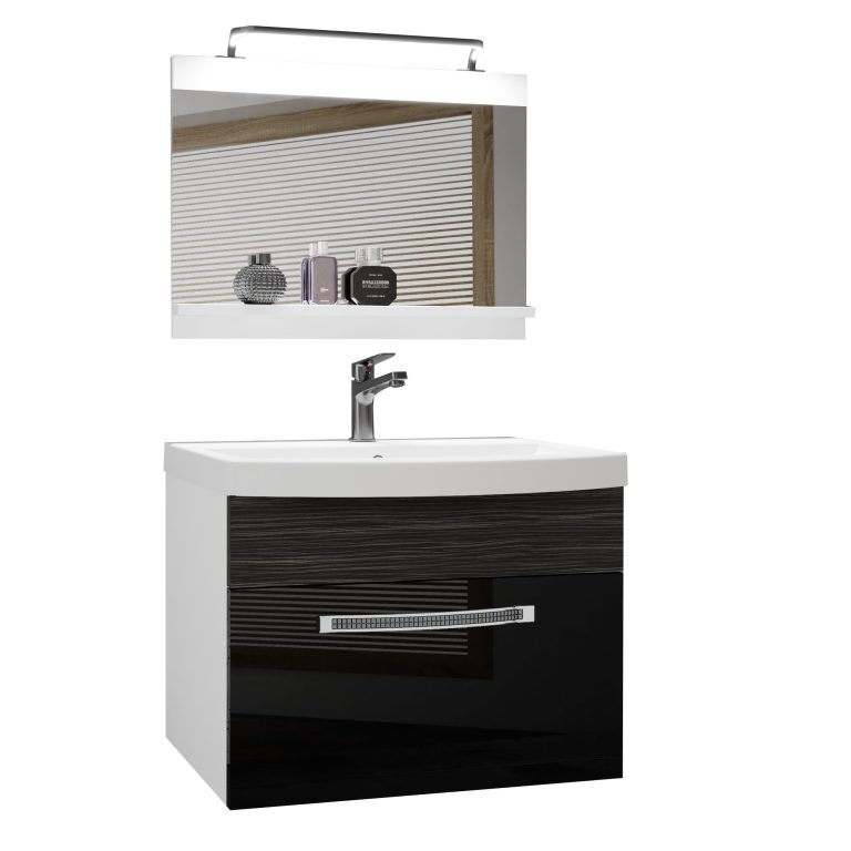 Zestaw mebli łazienkowych Glamour 18 GLA PM 1/0/W/BHK/0/MB/PP
