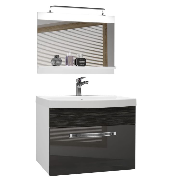 Zestaw mebli łazienkowych Glamour 14 GLA PM 1/0/W/SHK/0/MB/PP