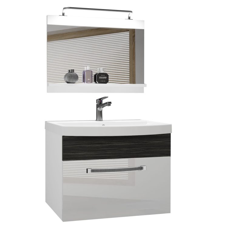 Zestaw mebli łazienkowych Glamour 16 GLA PM 1/0/W/WHK/0/MB/PP