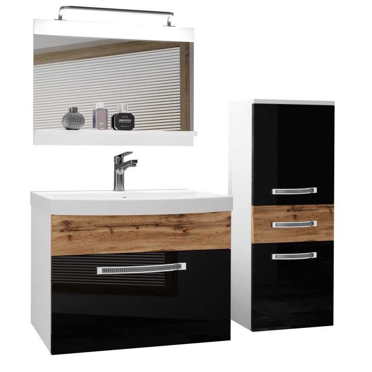 Zestaw mebli łazienkowych Glamour 38 GLA PM 2/0/W/BDW/0/MB/PP