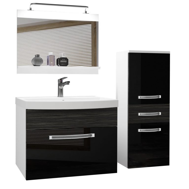 Zestaw mebli łazienkowych Glamour 37 GLA PM 2/0/W/BHK/0/MB/PP