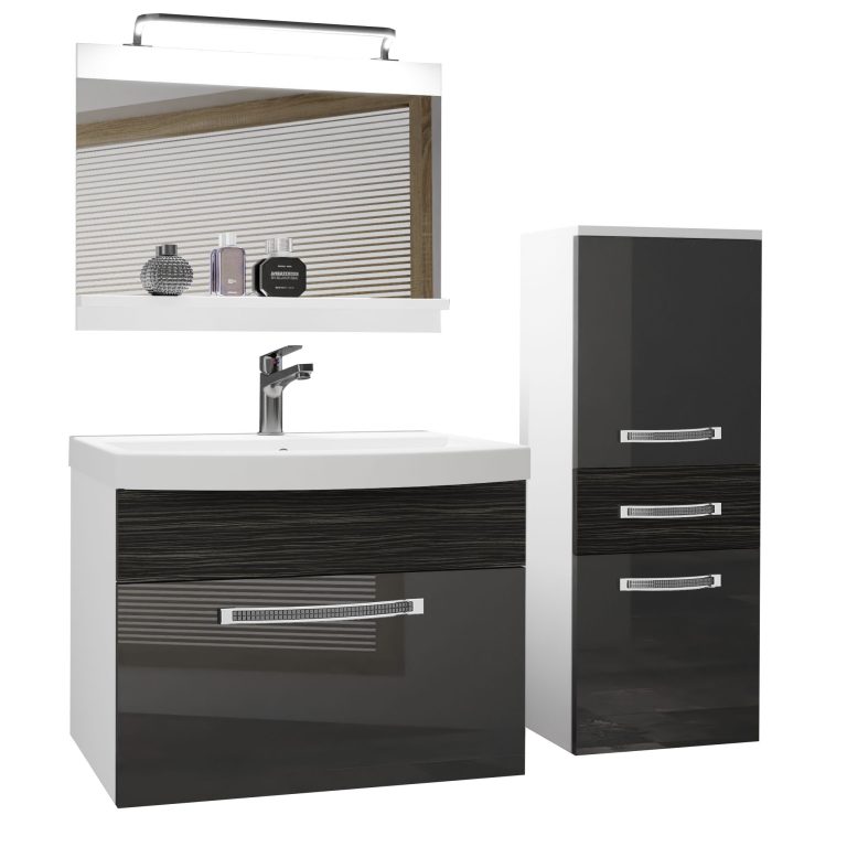 Zestaw mebli łazienkowych Glamour 33 GLA PM 2/0/W/SHK/0/MB/PP