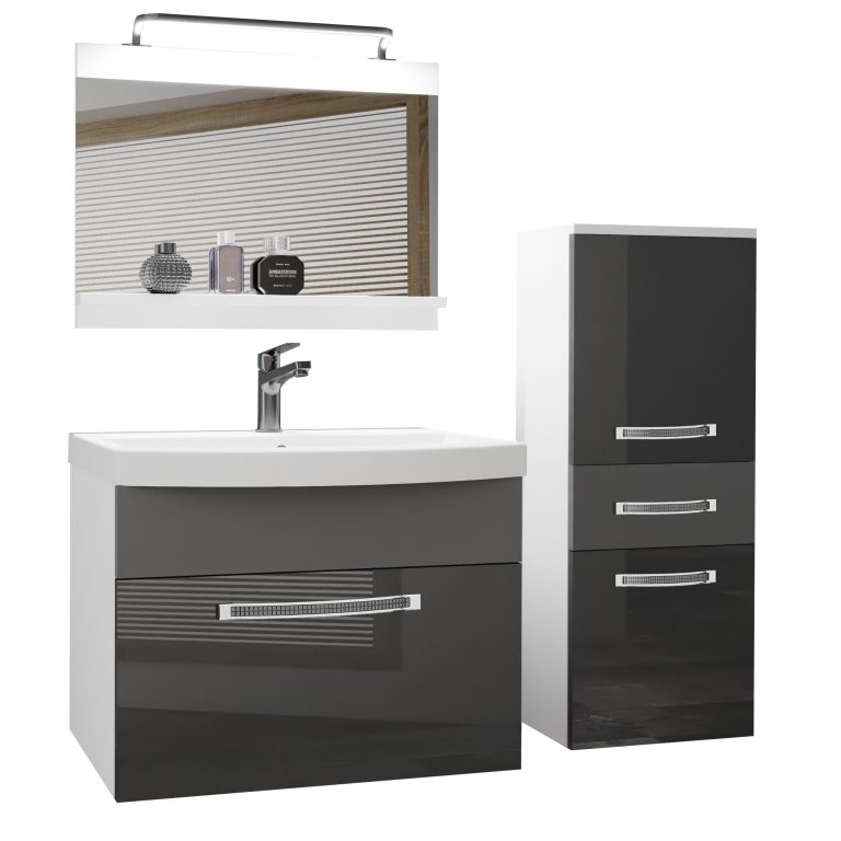 Zestaw mebli łazienkowych Glamour 34 GLA PM 2/0/W/SSR/0/MB/PP