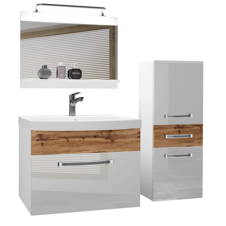 Zestaw mebli łazienkowych Glamour 36 GLA PM 2/0/W/WDW/0/MB/PP
