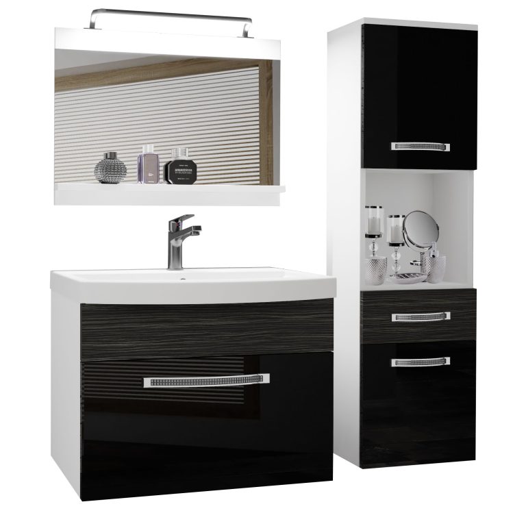 Zestaw mebli łazienkowych Glamour 56 GLA PM 3/0/W/BHK/0/MB/PP
