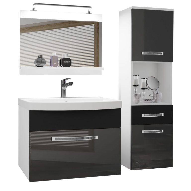 Zestaw mebli łazienkowych Glamour 51 GLA PM 3/0/W/SB/0/MB/PP